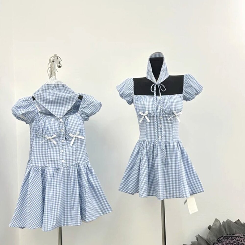 Jeddet Mini Square Collar Dress
